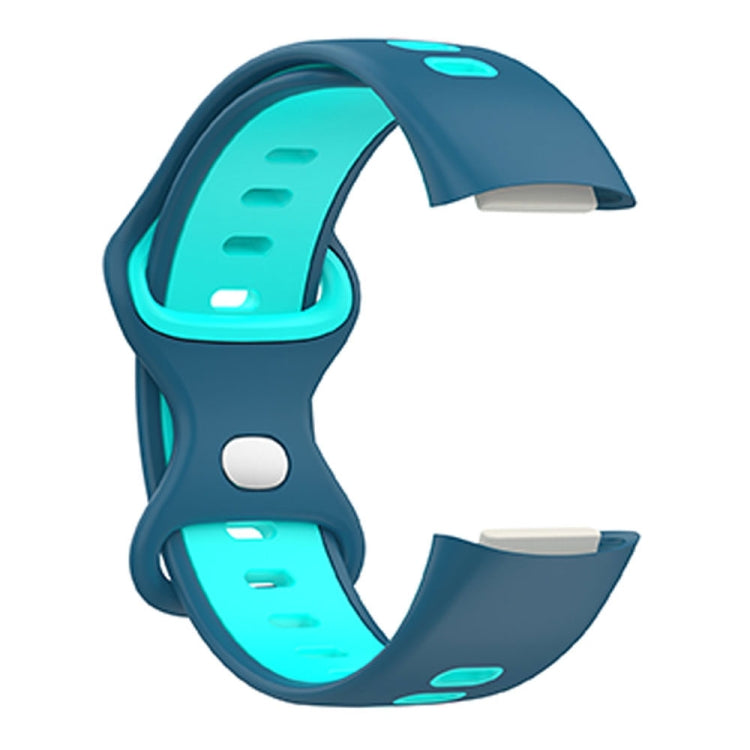 For Fitbit Charge 5 Smart Watch Sports Waterproof Two-Color Silicone Band(Blue Water Duck) - Watch Bands by buy2fix | Online Shopping UK | buy2fix