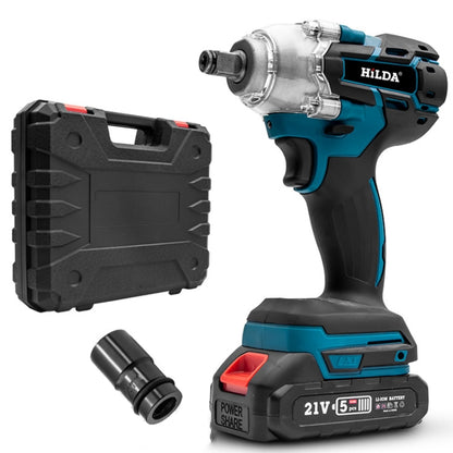 HILDA Motorized Wrenches Lithium Repair Parts With 22mm Socket, EU Plug, Model: Blue With 1 Battery+1 Charger(1500mAh) - Screws by HILDA | Online Shopping UK | buy2fix