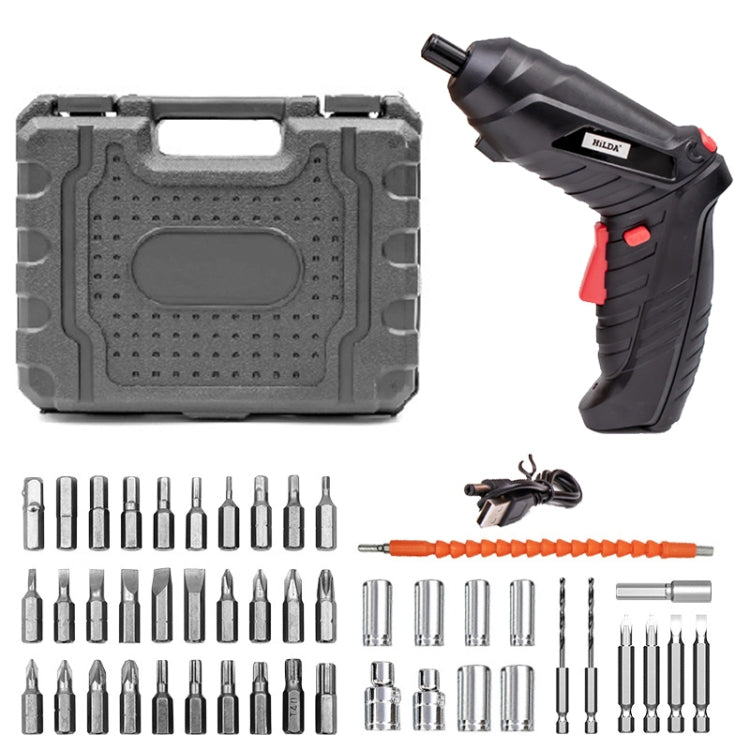 HILDA 47pcs /Set Multi-Function Li-Ion Screwdriver Mini Screwdriver(Black) - Screws by HILDA | Online Shopping UK | buy2fix