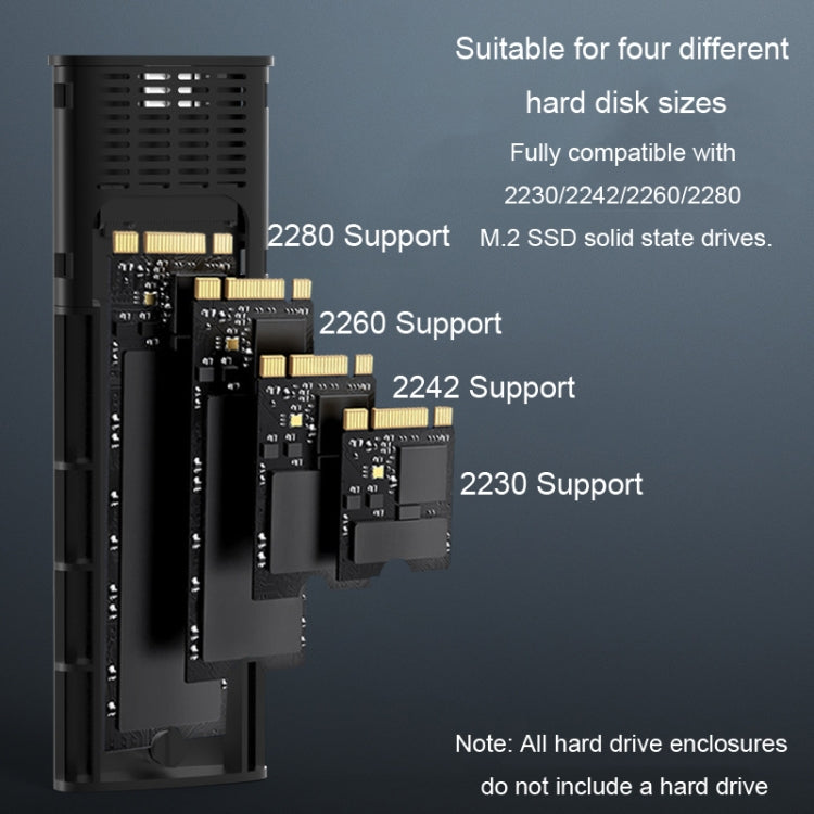 Blueendless 2810 Single SATA Protocol Wiring C-A M.2 Mobile Hard Disk Case SSD External Solid Hard Drive Enclosure Box - HDD Enclosure by Blueendless | Online Shopping UK | buy2fix