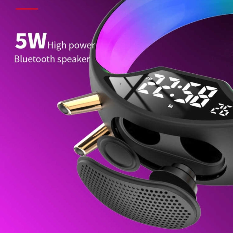 S528 Multifunctional Wireless Charging Bluetooth Speaker with RGB Light & White Noise & Simulated Sunrise(Black) - Desktop Speaker by buy2fix | Online Shopping UK | buy2fix