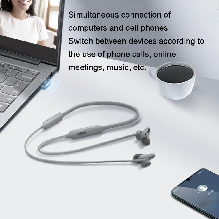 Lenovo ThinkBook UC100 Neckband Dual Wireless Bluetooth Earphone Cell Phone Computer Simultaneous Connection - Neck-mounted Earphone by Lenovo | Online Shopping UK | buy2fix