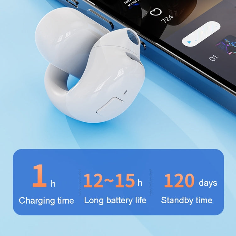 Clip-On Single Ear Bluetooth Earphone Wireless Earphone For Sports And Gaming, Packing: Box(White) - Bluetooth Earphone by buy2fix | Online Shopping UK | buy2fix