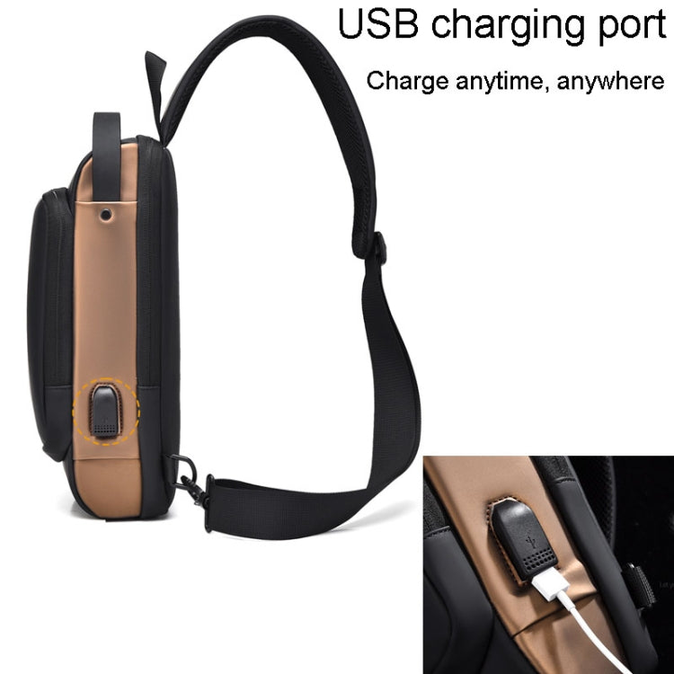 WEIXIER X314 Waterproof Sports Crossbody Backpack USB Charging Large Capacity Single Shoulder Bags(Black) - Single-shoulder Bags by WEIXIER | Online Shopping UK | buy2fix