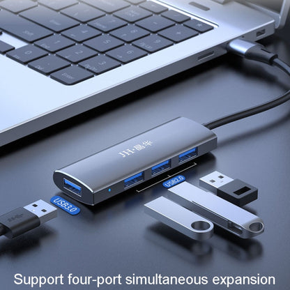 JINGHUA N63 4-Port Aluminum Docking Station Splitter One To Four Network HUB, Interface: Type-C - USB HUB by JINGHUA | Online Shopping UK | buy2fix