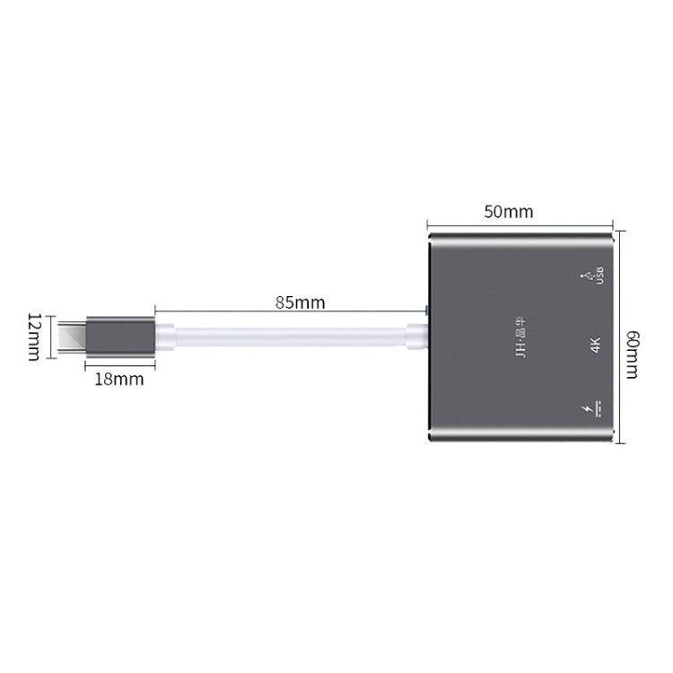 JINGHUA Z321 Multifunctional HUB Docking Station Converter, Interface: Type-C To HDMI+PD+USB - USB HUB by JINGHUA | Online Shopping UK | buy2fix