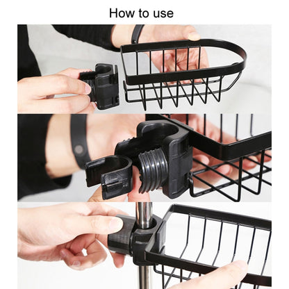 Kitchen Faucet Shelf No-Punch Sink Rag Drainage Basket Sponge Drainage Storage Rack, Style: A Black - Shelf by buy2fix | Online Shopping UK | buy2fix