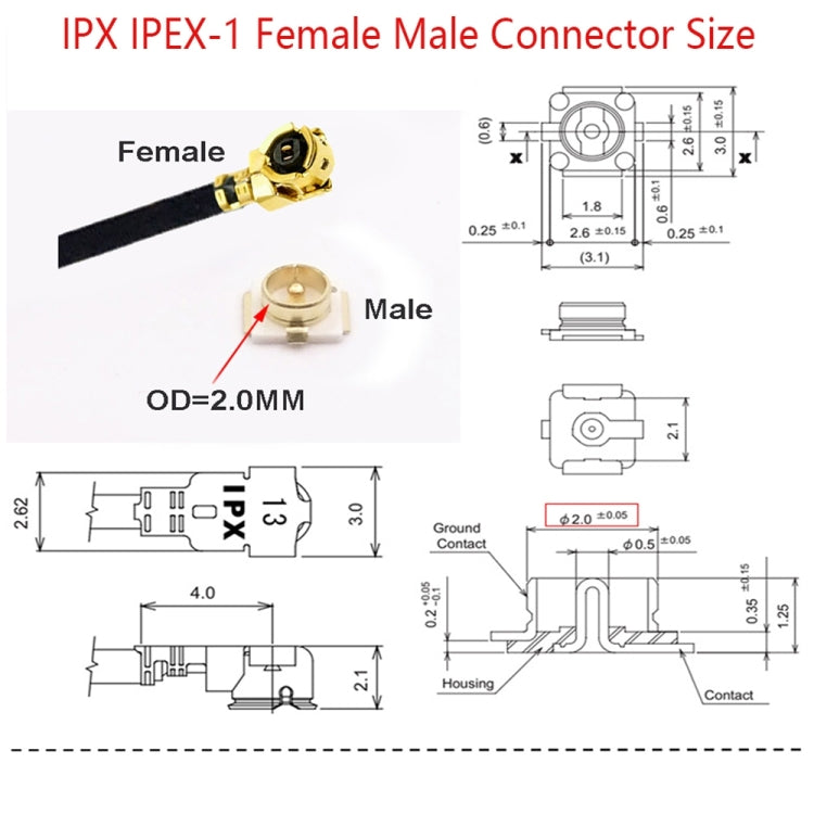 1 In 4 IPX To SMAJ RG178 Pigtail WIFI Antenna Extension Cable Jumper(20cm) - Connectors by buy2fix | Online Shopping UK | buy2fix