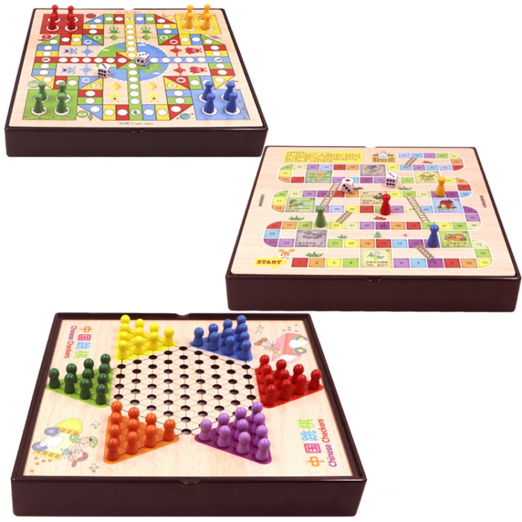 3 in 1 A Model Wooden Multifunctional Parent-Child Interactive Children Educational Chessboard Toy Set - Table Games by buy2fix | Online Shopping UK | buy2fix