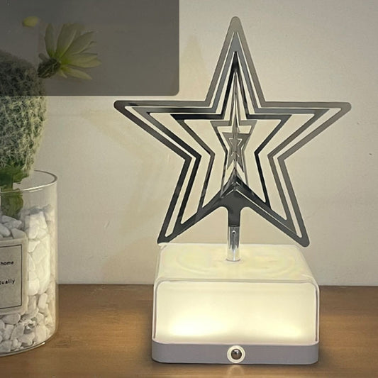 16 Colors 3D Rotating Bedside Lamp Night Light LED Rechargeable Ambient Light Decorative Ornament, Style: Pentagram - Night Lights by buy2fix | Online Shopping UK | buy2fix