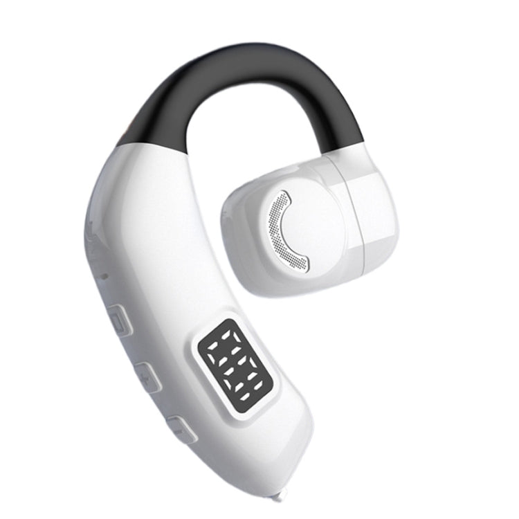 Bluetooth Headset Digital Display Hanging Ear OWS Stereo Sports Earbuds(White) - Bluetooth Earphone by buy2fix | Online Shopping UK | buy2fix