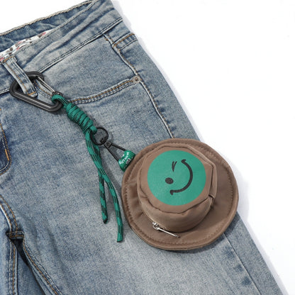 Portable Fisherman Hat Bag Coin Key Pouch Mini Bag Hanger, Color: Black Smiley Face - Wallets by buy2fix | Online Shopping UK | buy2fix