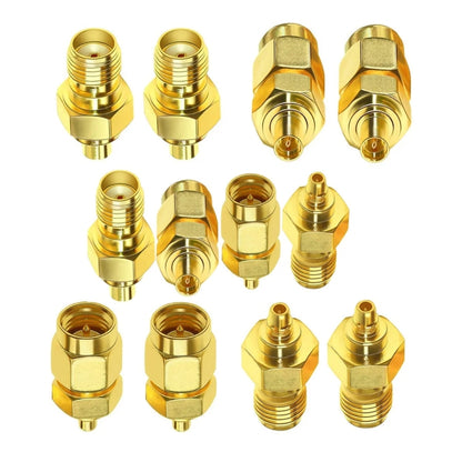 SMA Female To MMCX Female Coaxial Adapter Kit Brass Coaxial Connector RF Antenna Adapter - DVB-T & Simulation Antenna by buy2fix | Online Shopping UK | buy2fix