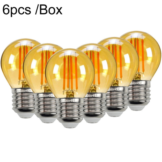 6pcs /Box G45 Bulb LED Lamp Fixture Illuminator Vintage Filament Lights, Style: Gold Large Screw(220V 4W) - LED Blubs & Tubes by buy2fix | Online Shopping UK | buy2fix