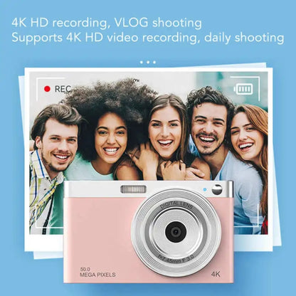 50 MP HD Camera 4K Video Retro Vlog Self-Shooting Camera(Black) - Video Cameras by buy2fix | Online Shopping UK | buy2fix