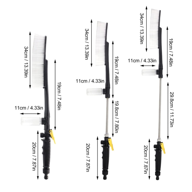 High Pressure Car Wash Nozzle Soft Bristle Long Handle Brush Foam Bottle Tool Set, Specification: Set 1 - Car washing supplies by buy2fix | Online Shopping UK | buy2fix