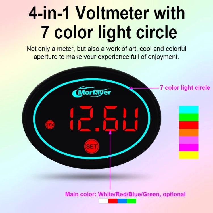 Morfayer Locomotive Multi-function Voltmeter, Green, Specification: 4 in 1 With 7 Color Aperture - Electrical Instruments by Morfayer | Online Shopping UK | buy2fix