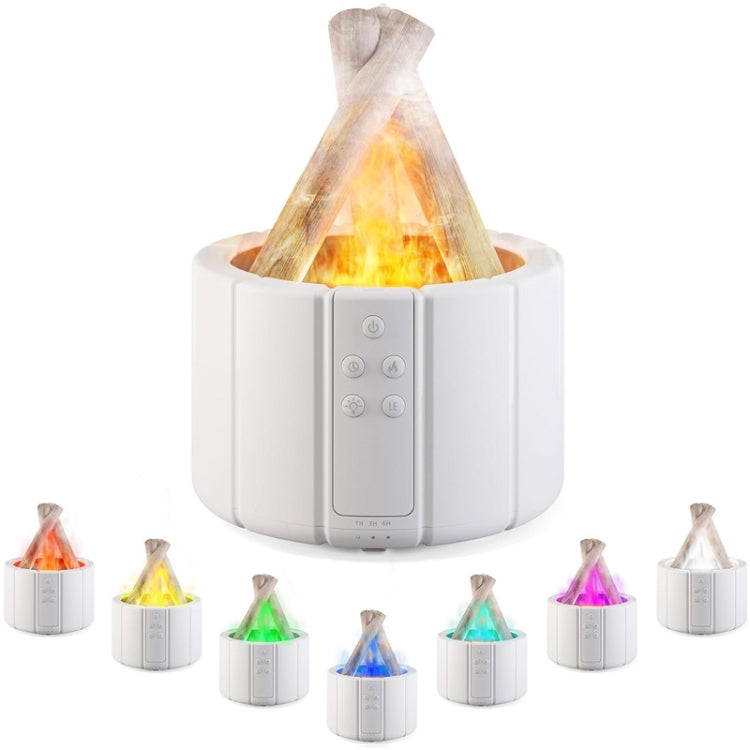 Bonfire Shaped Remote Control Aroma Diffuser Desktop Flame Humidifier, Color: Colorful White - Air Purifiers & Accessories by buy2fix | Online Shopping UK | buy2fix