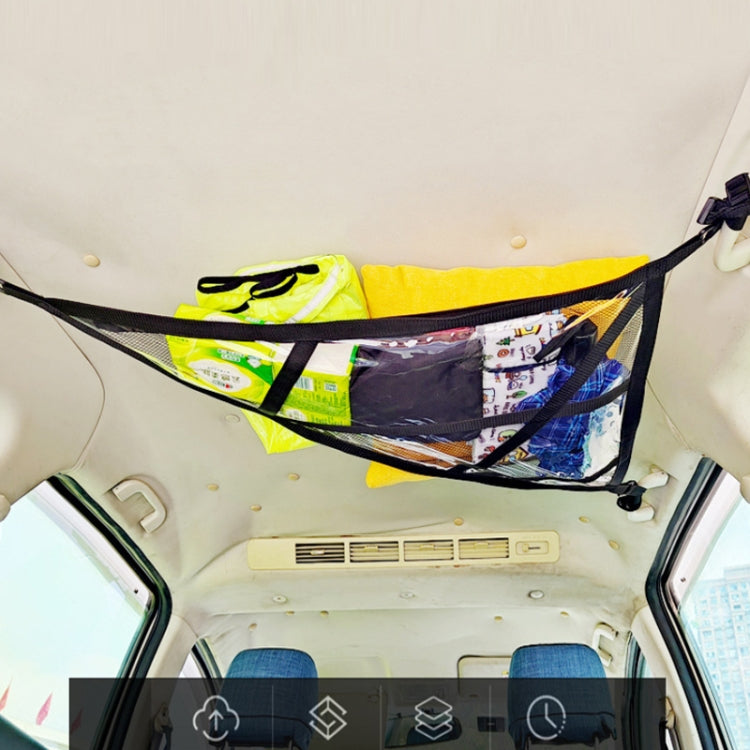 SUV Ceiling Storage Net Car Roof Mesh Storage Bag Suitable For 3-handle Models, Specification: Extra Large Size - Stowing Tidying by buy2fix | Online Shopping UK | buy2fix