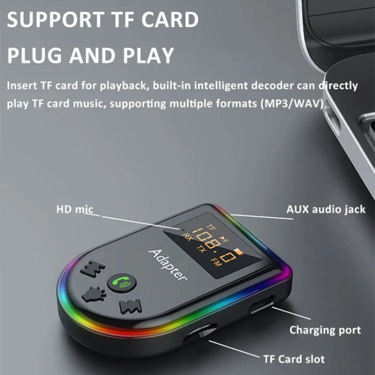 Q7 LED Digital Display Car Bluetooth Receiver HIFI Sound Quality Wireless Audio Adapter - Bluetooth Car Kits by buy2fix | Online Shopping UK | buy2fix