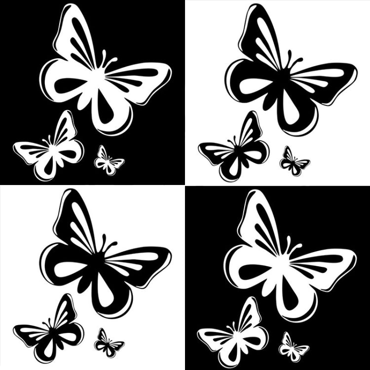 3pcs /Set Butterfly Hollow Car Scratch Decorative Fuel Tank Cap Sticker(Black) - Decorative Sticker by buy2fix | Online Shopping UK | buy2fix