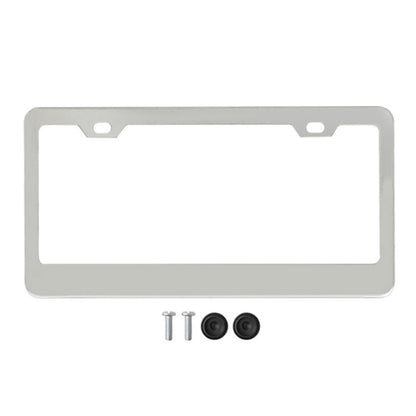 American Standard Aluminum Alloy License Plate Frame Including Accessories, Specification: Square Hole Round Corner Aluminum Spray White - License Plate Covers & Frames by buy2fix | Online Shopping UK | buy2fix