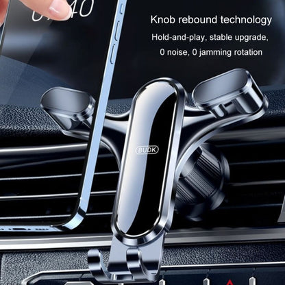 BUDK Triangle Gravity Sensor Car Phone Bracket Car Air Vent Navigation Holder, Model: Adhesive Model - Car Holders by BUDK | Online Shopping UK | buy2fix