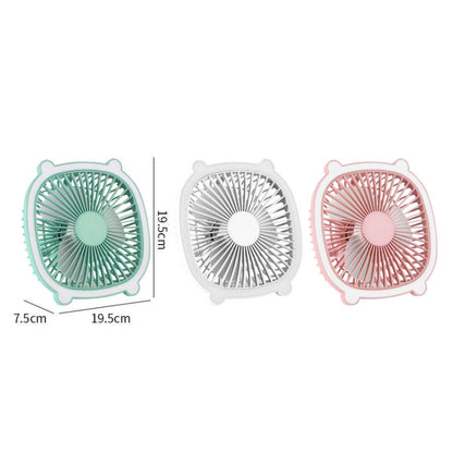 Rechargeable Table Fan With Reading LED Light  3 Wind Speed Adjustment(Green) - Electric Fans by buy2fix | Online Shopping UK | buy2fix