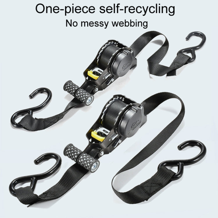 Auto Retract Tensioner Automobile And Motorcycle Cargo Fixing Straps(Black) - Towing Bars by buy2fix | Online Shopping UK | buy2fix