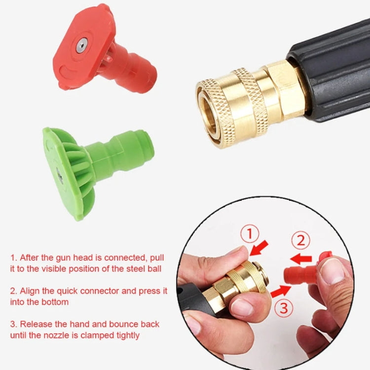 High-pressure Car Washer Nozzle Fan-shaped 1/4 Quick Plug Connector Water Rifle Parts, Specification: 0 Degree (1.4 Nozzle) - Car Washer & Accessories by buy2fix | Online Shopping UK | buy2fix