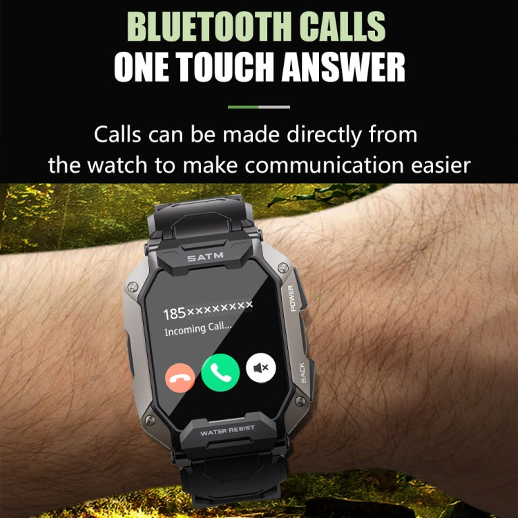 C20Plus 1.81-inch Health Monitoring Waterproof Bluetooth Call Smart Watch, Color: Camouflage Black - Smart Watches by buy2fix | Online Shopping UK | buy2fix