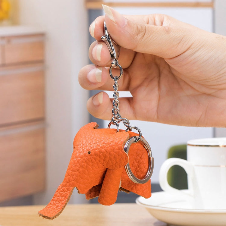 Leather Cute Elephant Keychain Car Key Pendant Bag Doll Decoration(Pink) - Key Rings by buy2fix | Online Shopping UK | buy2fix