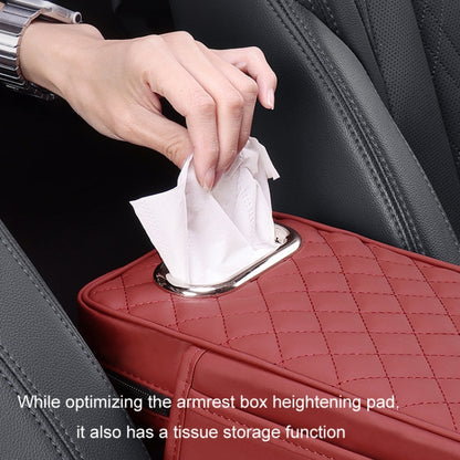 Car Armrest Box Booster Pad Widened Interior Tissue Box, Color: Black Red - Stowing Tidying by buy2fix | Online Shopping UK | buy2fix
