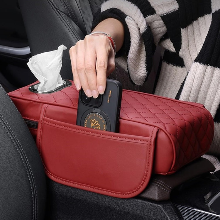 Car Armrest Box Booster Pad Widened Interior Tissue Box, Color: Volcanic Red - Stowing Tidying by buy2fix | Online Shopping UK | buy2fix