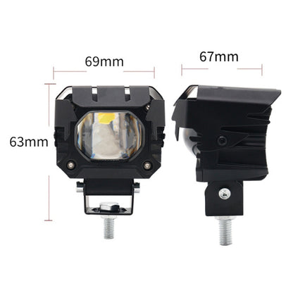 Motorcycle Strong Light With Lens Spotlight Electrical Bike Conversion Spotlight Paving Light(White And Yellow Dual Light) - Headlights by buy2fix | Online Shopping UK | buy2fix