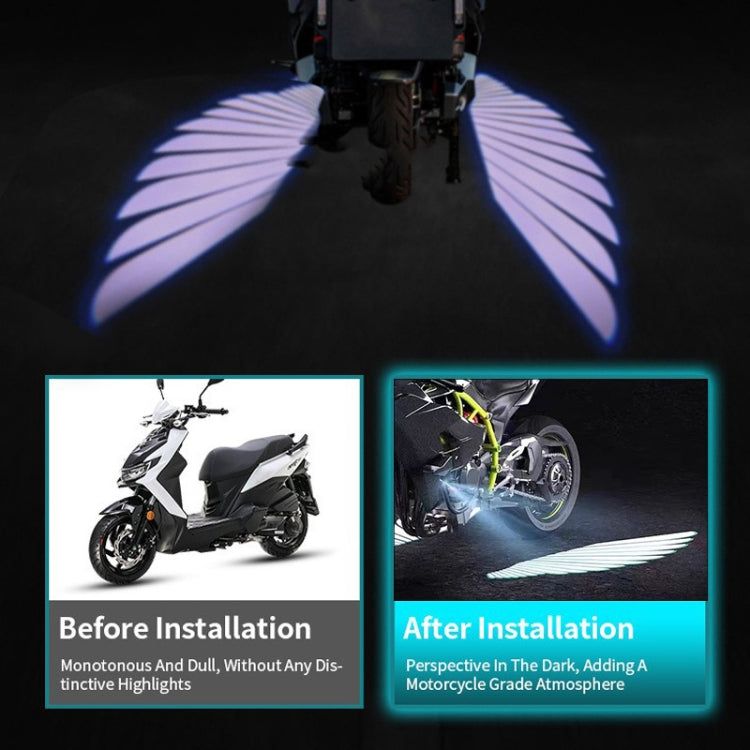 1pair Motorcycle Angel Wings Welcome Light LED Chassis Modified Wings Projector Light(White) - Decorative Lights by buy2fix | Online Shopping UK | buy2fix