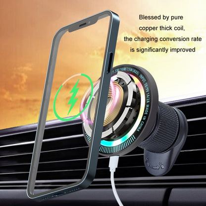 Magsafe 15W Magnetic Colorful Light Wireless Charging Mobile Phone Holder, Color: A9 Adhesive Dark Gray - Wireless Charger Holders by buy2fix | Online Shopping UK | buy2fix