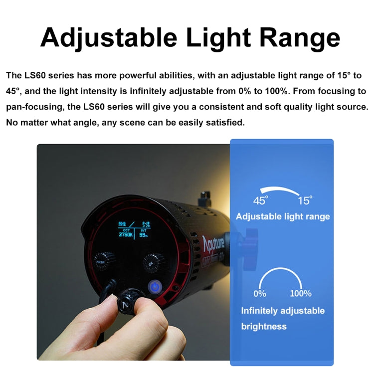 Aputure Adjustable Focus LED Photography Light Indoor Interview Video Live Fill Light, Spec: LS 60d -  by Aputure | Online Shopping UK | buy2fix