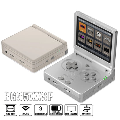 ANBERNIC RG35XXSP 3.5'' IPS Screen Flip Handheld Console Linux System WIFI Retro Video Game Player  64G(Grey) - Pocket Console by ANBERNIC | Online Shopping UK | buy2fix