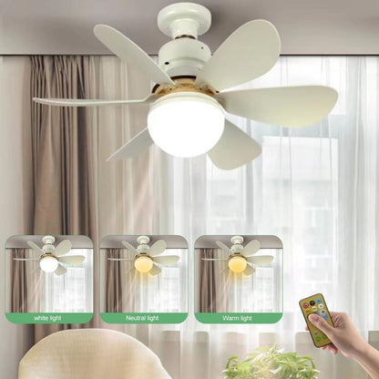 Home Small Fan Light E27 Snail Mouth Suspension Fan Lamp, Size: 420x205mm 30W Multi-color(Remote Control Without Base) - Electric Fans by buy2fix | Online Shopping UK | buy2fix