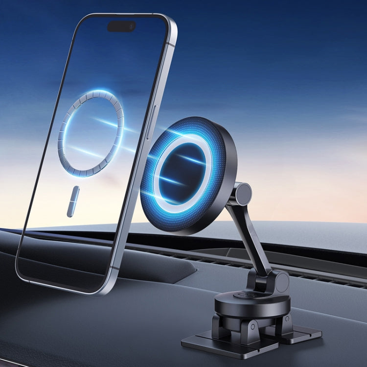 Center Console 360 Rotating Magnetic Car Phone Holder Zinc Alloy Automotive Navigation Bracket(Black) - Car Holders by buy2fix | Online Shopping UK | buy2fix
