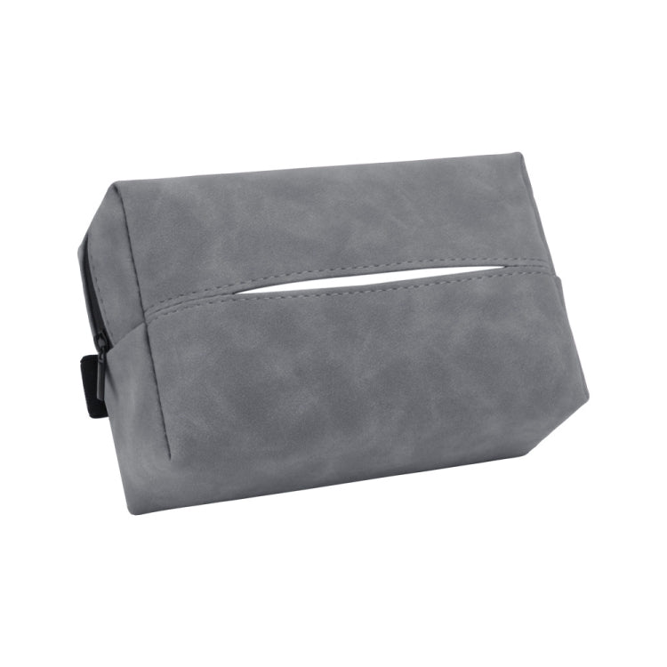 Car Armrest Box Tissue Box Car Sun Visor Seat Back Hanging Tissue Storage Bag(Grey) - Tissue Boxes by buy2fix | Online Shopping UK | buy2fix