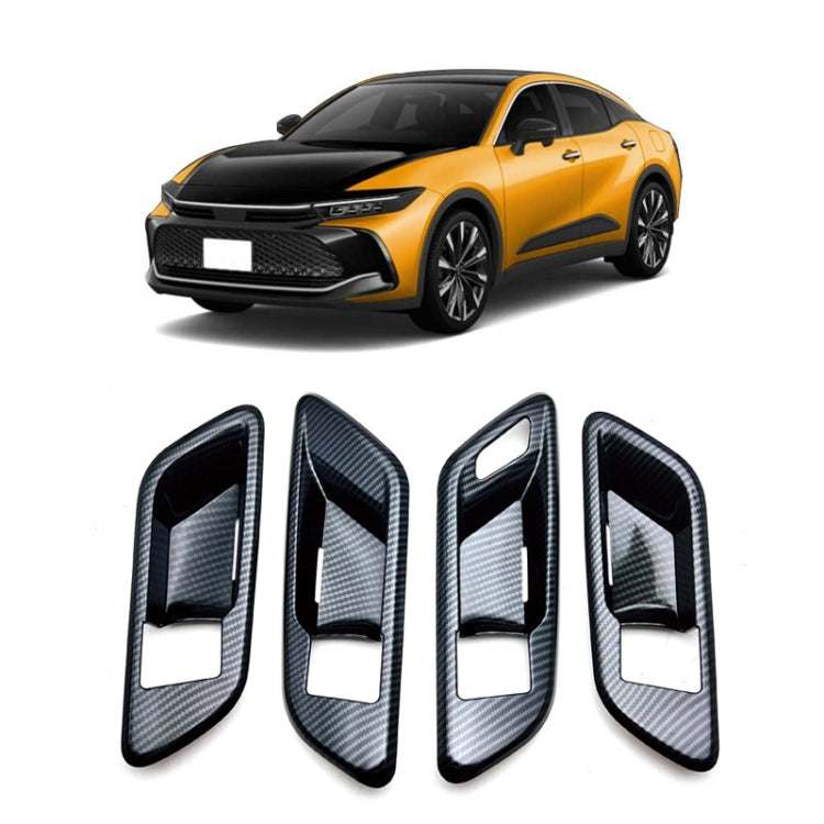 For 2023 Toyota Crown Door Handle Cover Decorative Frame, Style: Left-hand Drive(Carbon Fiber) - Decorative Strip by buy2fix | Online Shopping UK | buy2fix