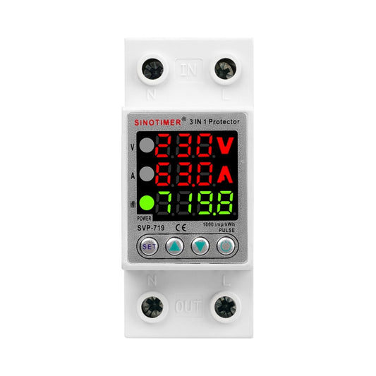 SINOTIMER SVP-719 63A_N Over Under Voltage Protector Electricity Usage Monitor Power Voltmeter - Other Tester Tool by SINOTIMER | Online Shopping UK | buy2fix