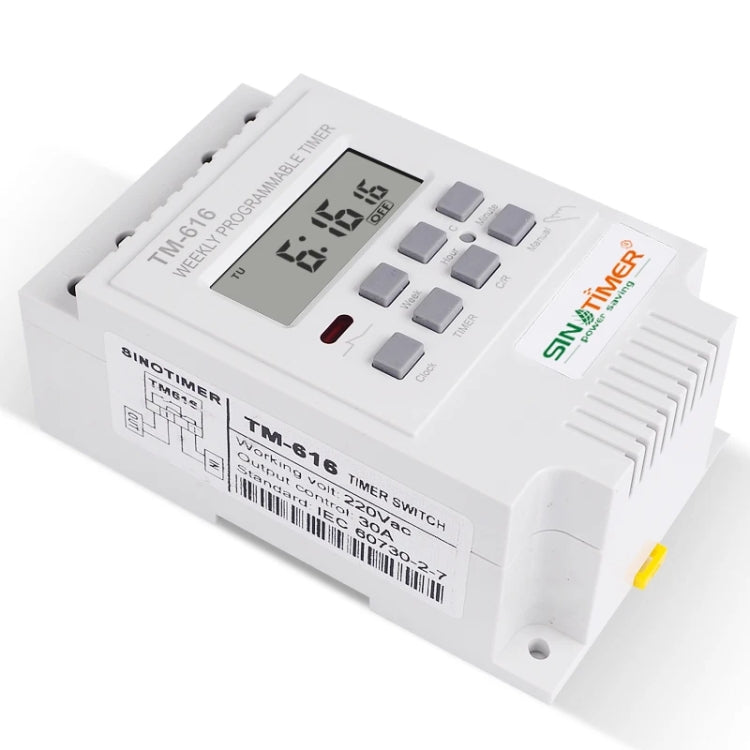 SINOTIMER TM616W-2 220V 30A Weekly Programmable Digital Timer Switch Relay Control - Switch by SINOTIMER | Online Shopping UK | buy2fix