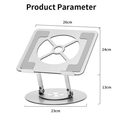 Aluminum Alloy Laptop Stand Notebook Riser with 360 Degree Rotating Base,(Silver) - Laptop Stand by buy2fix | Online Shopping UK | buy2fix