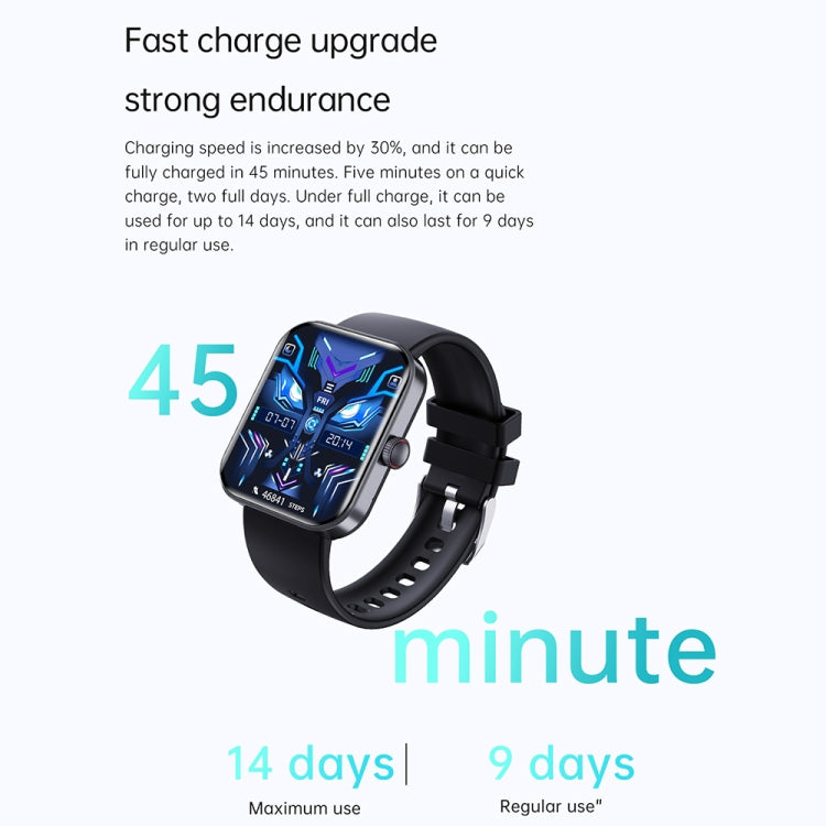 F16 2.0-inch IP67 Waterproof Health Monitoring Bluetooth Call Smart Watch(Black) - Smart Watches by buy2fix | Online Shopping UK | buy2fix