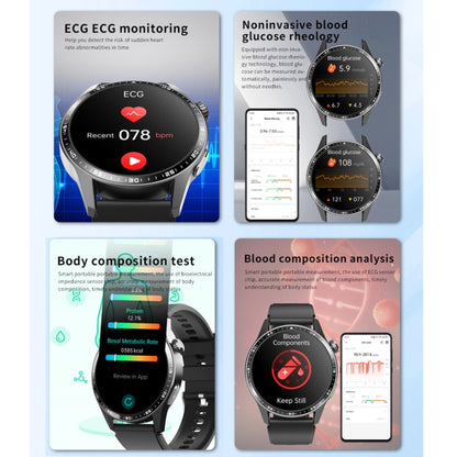 F400  1.55 Inch Screen Smart Watch Support ECG/ Blood Oxygen / Blood Sugar / 150+ Sports Mode, Color: Black Bamboo - Smart Watches by buy2fix | Online Shopping UK | buy2fix