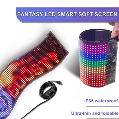 10.2x34.8cm（20 x 64 LEDs） Car Flexible Display Advertising Screen APP Bluetooth Smart Screen - Car Monitor by buy2fix | Online Shopping UK | buy2fix