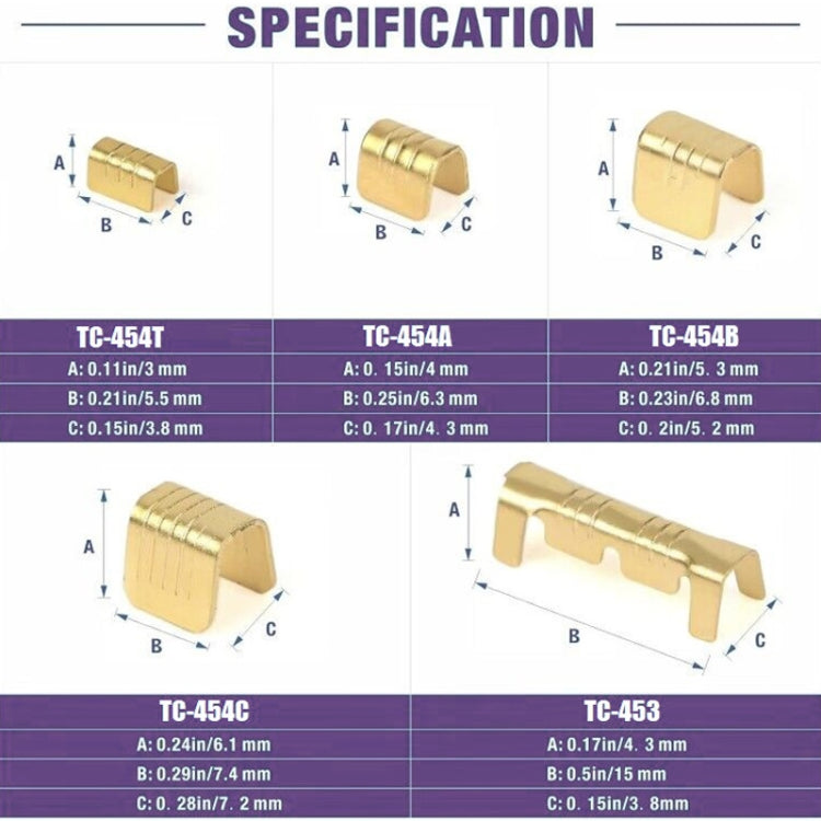 500pcs /Box 5 Specifications Of Gold Brass Quick Crimping Buckle U-Shaped Parallel Terminal Set - Terminal connectors by buy2fix | Online Shopping UK | buy2fix